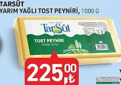 TARIM KREDİ TARSÜT YARIM YAĞLI TOST PEYNİRİ 1000 G fiyat ve kampanya bilgisi